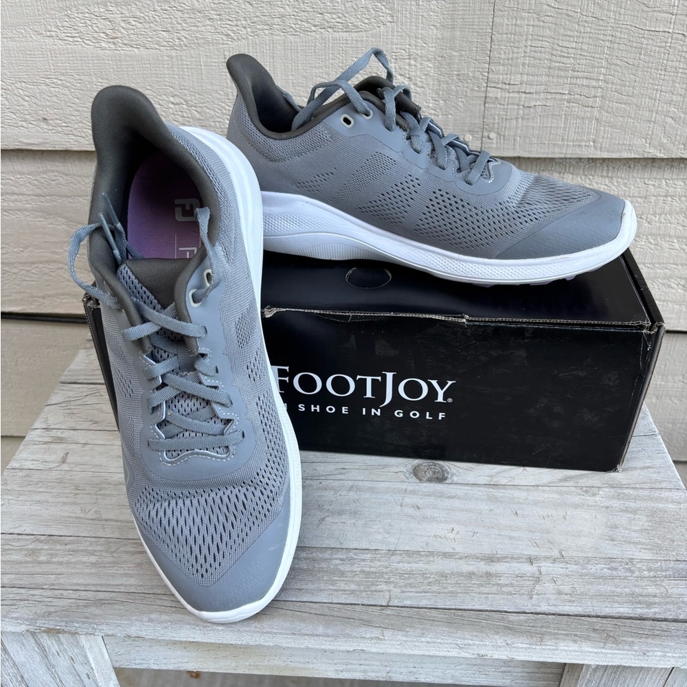 FootJoy Women's Gray Golf Shoes with Purple Soles